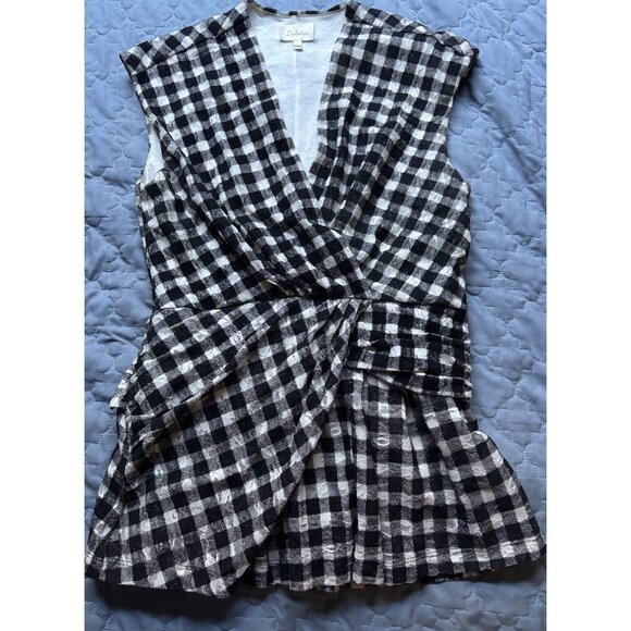 Deletta Tops - Anthropologie Deletta Delphine Checkered Plaid Smocked Sleeveless Top Size Med